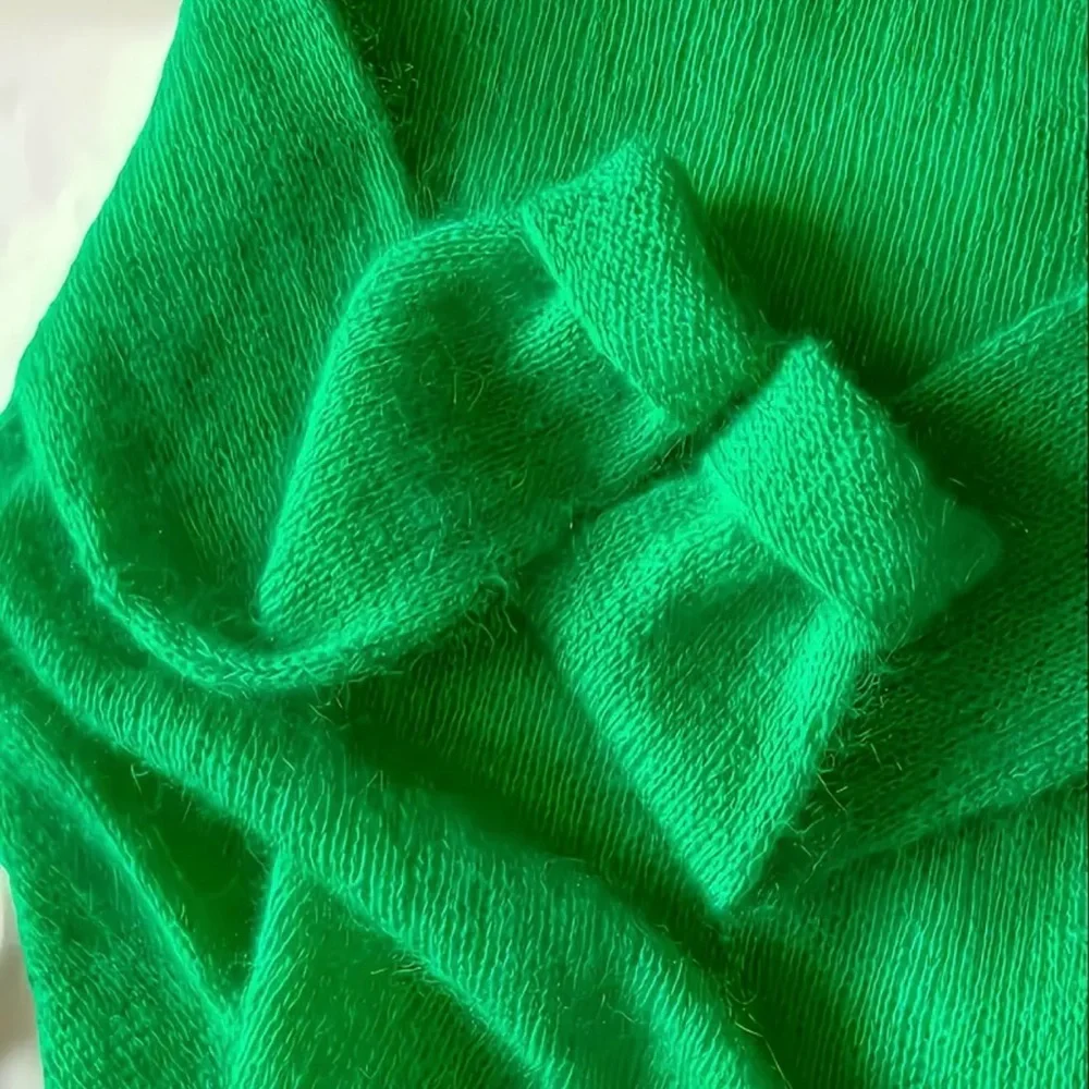 Vibrant Green Women's Crew Neck Sweater - Picture 3 of 5
